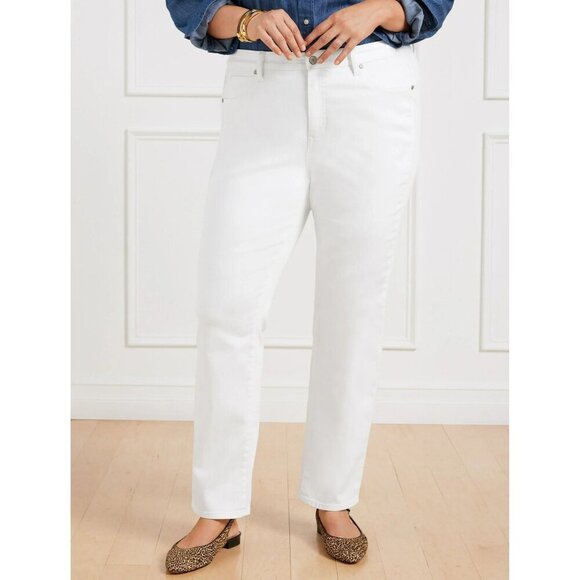 Talbot's Straight Leg High Rise Jean White Women's Plus 20 NWT - Picture 1 of 13